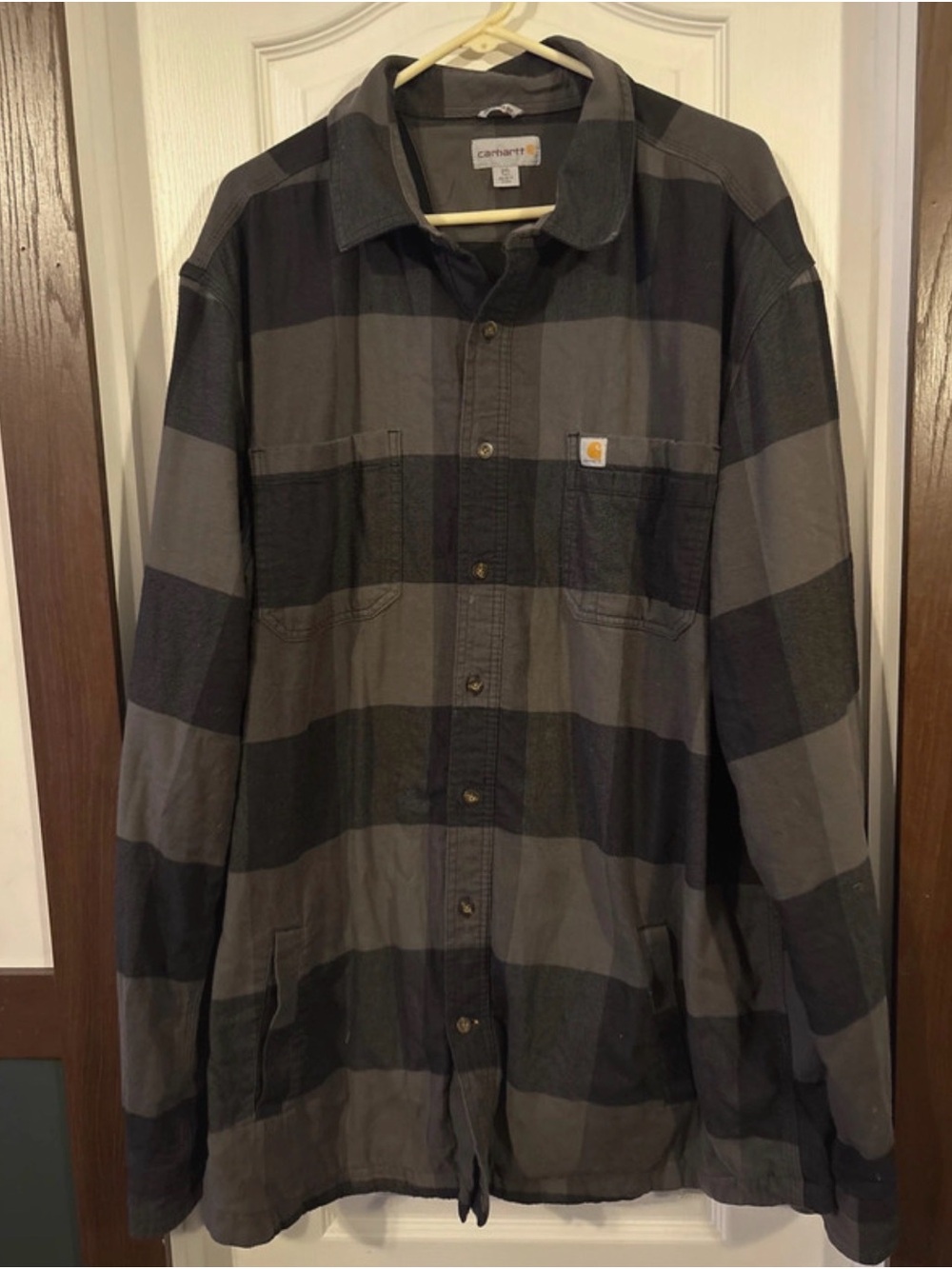 Carhartt Men's Black & Gray Plaid Shirt Jacket